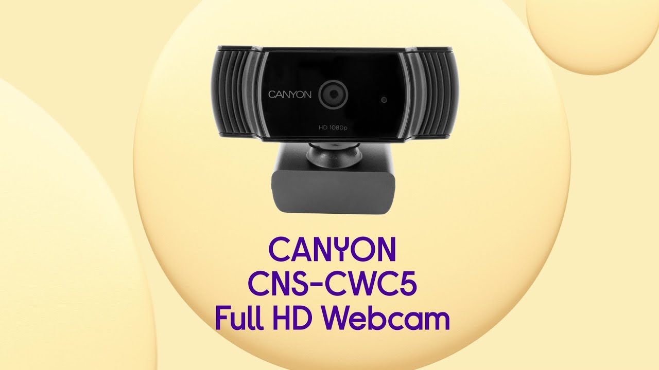 Веб-камера Canyon Black (CNS-CWC5) — Full HD роздільна здатність відео 1920x1080