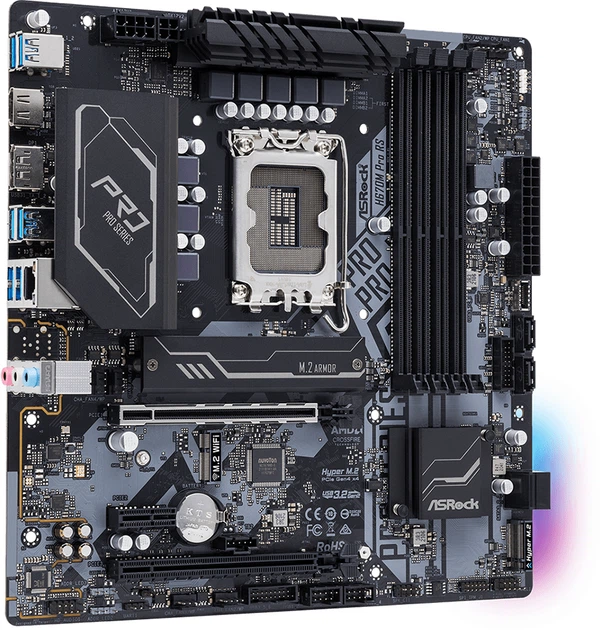 Материнская плата AsRock H670M PRO RS (H670M PRO RS) (Socket 1700, Intel H670, Micro-ATX) — Поддержка оперативной памяти до 128 ГБ