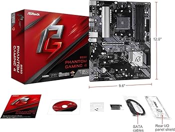 Материнская плата ASRock B550 Phantom Gaming 4 (B550 Phantom Gaming 4) (Socket AM4, AMD B550, ATX) — Основные разъемы питания 24+8+4 для стабильности системы
