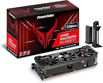 Видеокарта PowerColor AMD Radeon RX 6900 XT 16Gb Red Devil (AXRX 6900XT 16GBD6-3DHE/OC) (GDDR6, 256 bit, PCI-E v4.0) Б/у — 16 ГБ видеопамяти для высокой производительности