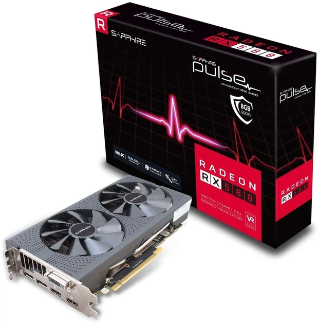 Видеокарта Sapphire AMD Radeon RX 580 8Gb Pulse (11265-05) (GDDR5, 256 bit, PCI-E 3.0 x16) Б/у