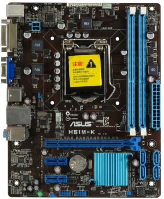 Материнская плата ASUS H61M-K (H61M-K) (Socket 1155, Intel H61, Micro-ATX) Б/у — Основные разъёмы питания 24+4 контакта