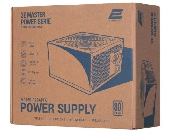 Блок питания 2E Master Power 750W (2E-MP750-120APFC) — Вентилятор 120 мм для эффективного охлаждения