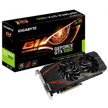 Відеокарта Gigabyte GTX 1060 6Gb Gaming G1 (GV-N1060G1 GAMING-6GD) (GDDR5, 192 bit, PCI-E 3.0 x16) Б/в — Дискретна відеокарта для ПК