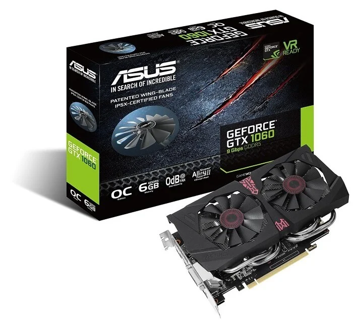 Відеокарта ASUS GTX 1060 3Gb Dual OC (DUAL-GTX1060-O3G) (GDDR5, 192 bit, PCI-E 3.0 x16) Б/в — Обсяг відеопам'яті 3 Гб для ігор