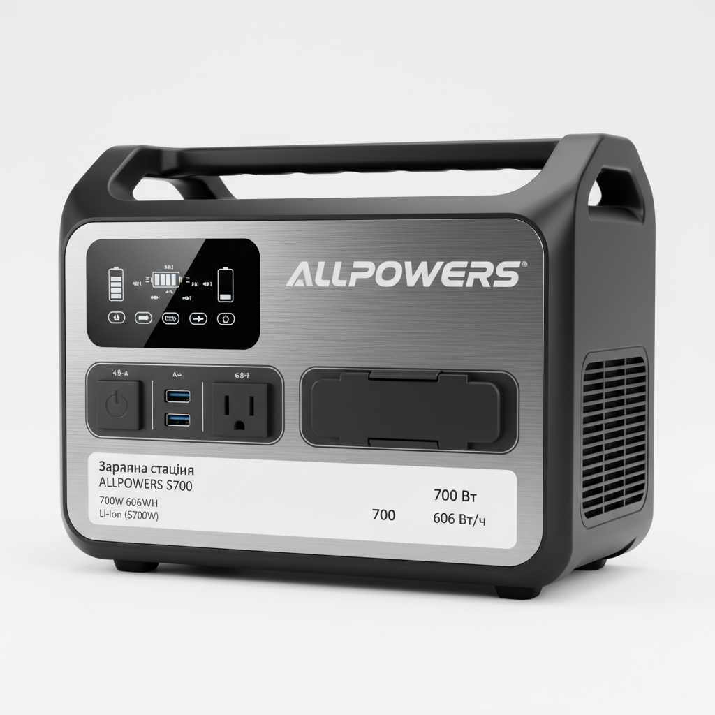 Зарядна станція ALLPOWERS S700 700W 606WH / 700 Вт / 606 Вт/ч / Li-Ion (S700W) — Підтримка різних напруг живлення