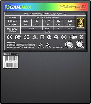 Блок питания GameMax GP-750 750W (GP-750) — Сертификация 80 PLUS Bronze для энергоэффективности
