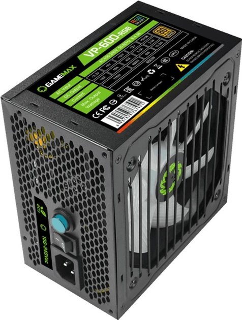 Блок питания GameMax VP-600-RGB 600W (VP-600-RGB) — Сертификация 80 PLUS для энергоэффективности