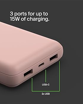 Павербанк Belkin Pink 20 000 mAh / 15 Вт (BPB012BTRG) — Поддержка одновременной зарядки трёх устройств