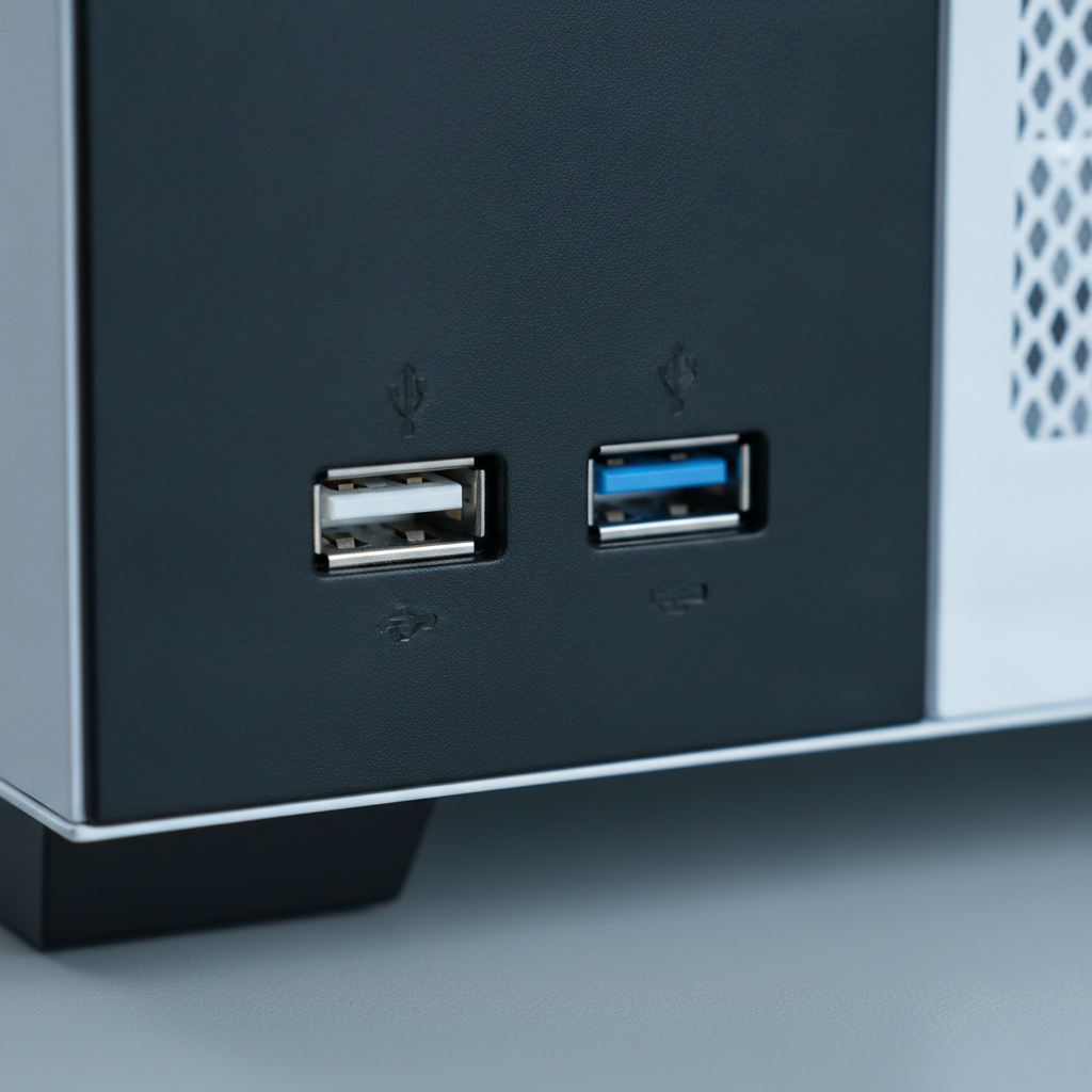 Корпус GAMDIAS TALOS E3 MESH WH (4712960137127) — Порты USB 2.0 и USB 3.0 для подключения
