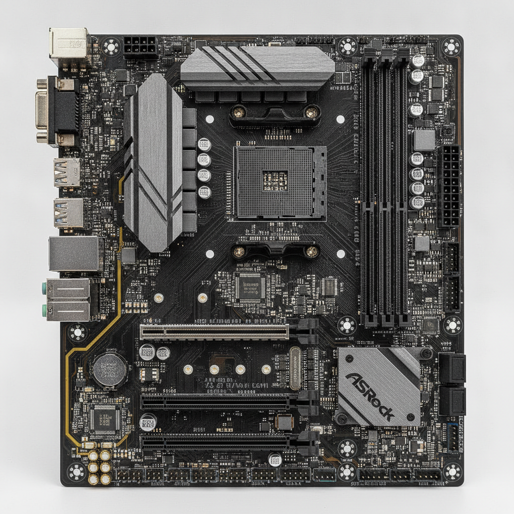 Материнская плата AsRock B550M Phantom Gaming 4 (B550M Phantom Gaming 4) (Socket AM4, AMD B550, Micro-ATX) — Основные разъёмы питания 24+8 пин