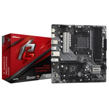 Материнская плата AsRock B550M Phantom Gaming 4 (B550M Phantom Gaming 4) (Socket AM4, AMD B550, Micro-ATX)