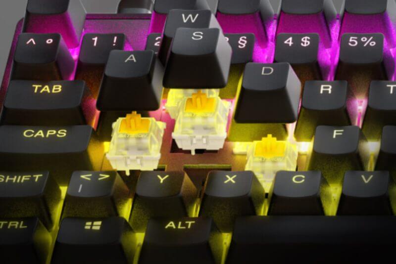 Клавіатура SteelSeries Apex 9 TKL RGB Linear OptiPoint Optical USB Black (64847) — RGB підсвітка клавіш для яскравості