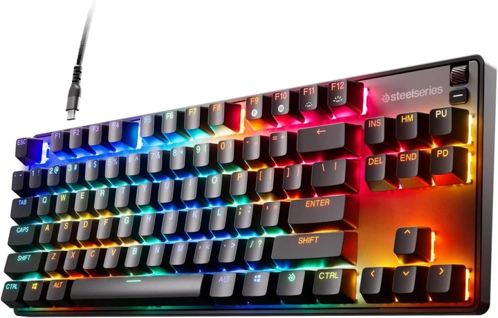 Клавіатура SteelSeries Apex 9 TKL RGB Linear OptiPoint Optical USB Black (64847) — Інтерфейс USB для швидкого підключення