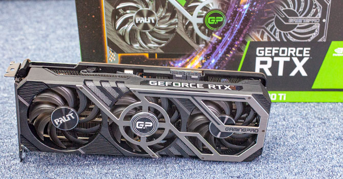 Видеокарта Palit RTX 3080 10Gb GamingPro (NED3080019IA-132AA) (GDDR6X, 320 bit, PCI-E v4.0) Б/у — Объем видеопамяти 10 ГБ GDDR6X