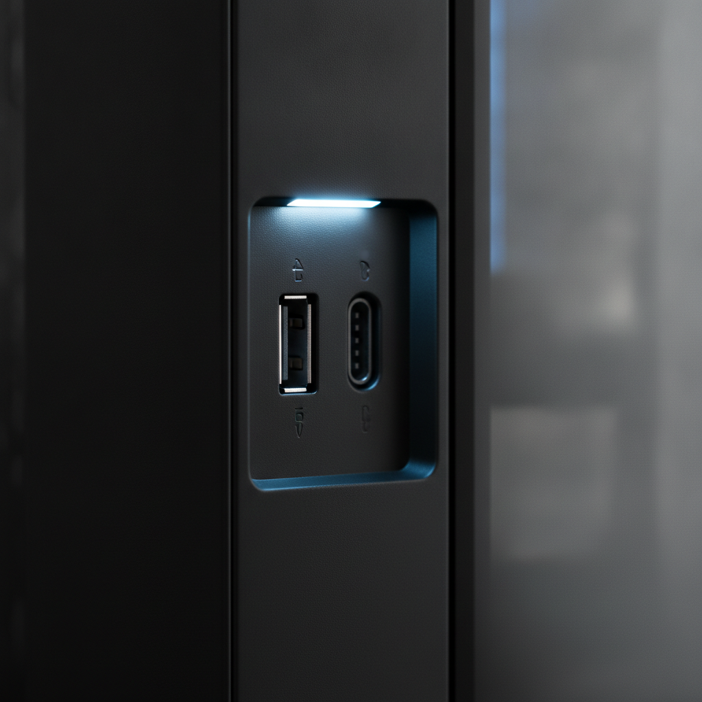Корпус ASUS Prime AP201 Tempered Glass Black (90DC00G0-B39010) — Интерфейсы USB 3.2 и Type-C для быстрого подключения