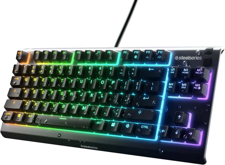 Клавіатура SteelSeries Apex 3 TKL RGB USB Black (64831) — Мембранні клавіші для комфортного набору тексту