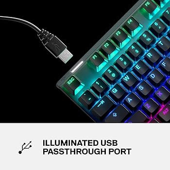 Клавиатура SteelSeries Apex 3 TKL RGB USB Black (64831) — USB интерфейс для быстрого подключения